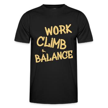 Klettern Spruch Climb Abseilen - Männer Funktions-T-Shirt - Schwarz - Vorne - AI Model Male 178 dark (178cm)