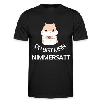 Nimmersatt - Männer Funktions-T-Shirt - Schwarz - Vorne - AI Model Male 178 dark (178cm)