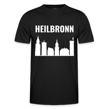 Heilbronn Skyline Collage - T-shirt sport Homme - noir - Devant - AI Model Male 178 dark (178cm)