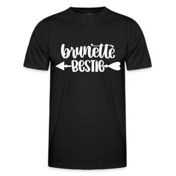 Brunette Bestie Team Heart Love Friendship - Men's Functional T-Shirt - black - Front - AI Model Male 178 dark (178cm)