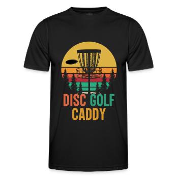 Disc Golf Caddy Golfing Lover Golfeur Rétro Vintage - T-shirt sport Homme - noir - Devant - AI Model Male 178 dark (178cm)