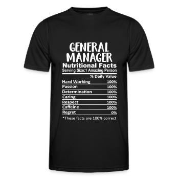 General Manager Nutrition Facts Lustig - Männer Funktions-T-Shirt - Schwarz - Vorne - AI Model Male 178 dark (178cm)