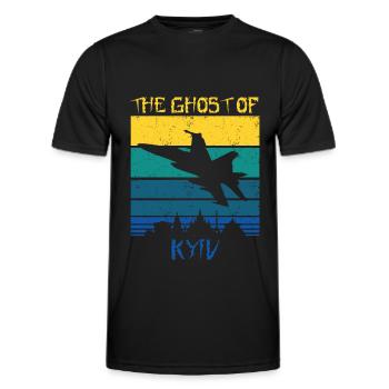 The Ghost Of kyiv - Men's Functional T-Shirt - black - Front - AI Model Male 178 dark (178cm)