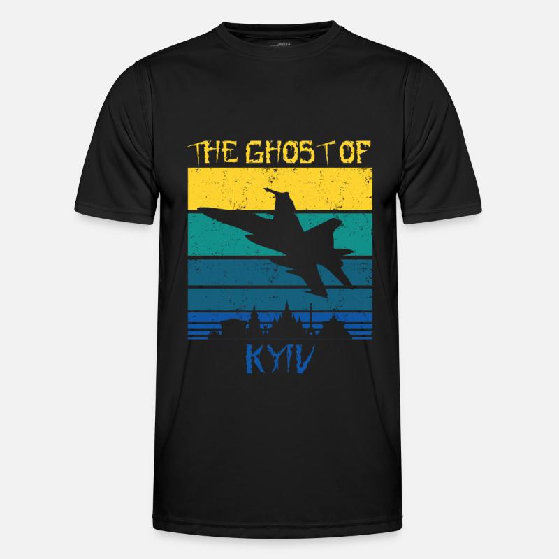 Der Geist von Kiew - Männer Funktions-T-Shirt - Schwarz