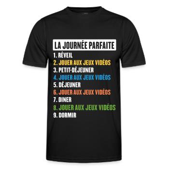 Cadeau De La Journée Parfaite Pour Un Geek Gamer - T-shirt sport Homme - noir - Devant - AI Model Male 178 dark (178cm)