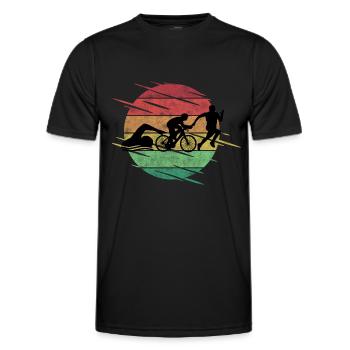 Triathlon - Männer Funktions-T-Shirt - Schwarz - Vorne - AI Model Male 178 dark (178cm)