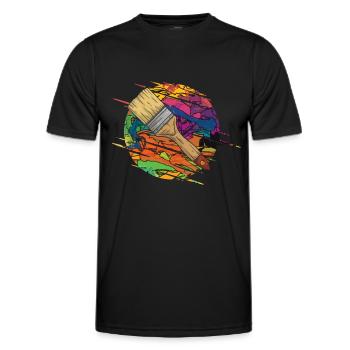 Brosse à balayage - T-shirt sport Homme - noir - Devant - AI Model Male 178 dark (178cm)