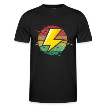 Choc électrique foudroyant - T-shirt sport Homme - noir - Devant - AI Model Male 178 dark (178cm)