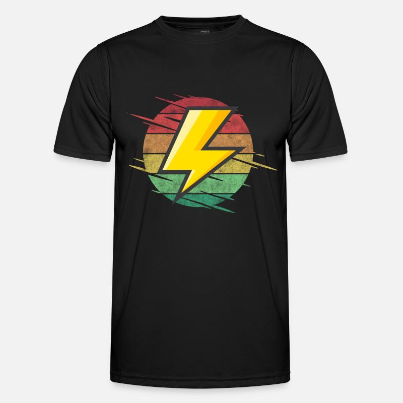 Blitz Stromschlag - Männer Funktions-T-Shirt - Schwarz