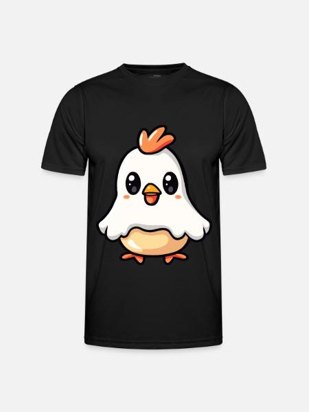 Chicken Halloween Comic Ghost - Men's Functional T-Shirt - black
