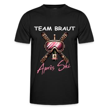 Apres Ski Party, Team Braut für After Ski JGA - Männer Funktions-T-Shirt - Schwarz - Vorne - AI Model Male 178 dark (178cm)