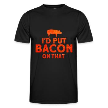 Bacon Gift Food Bacon - Men's Functional T-Shirt - black - Front - AI Model Male 178 dark (178cm)