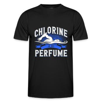 Chlorine Is My Perfume Schwimmer Schwimmen - Männer Funktions-T-Shirt - Schwarz - Vorne - AI Model Male 178 dark (178cm)