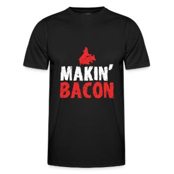Bacon Gift Food Bacon - Men's Functional T-Shirt - black - Front - AI Model Male 178 dark (178cm)