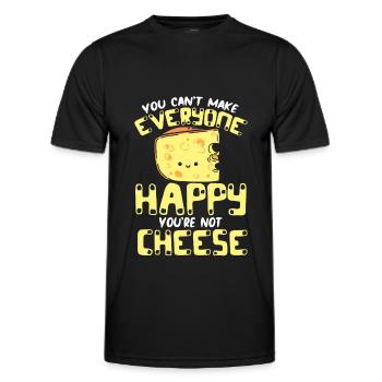 Cheese saying gift, cheese lover, cheese lover, cheese - Men's Functional T-Shirt - black - Front - AI Model Male 178 dark (178cm)