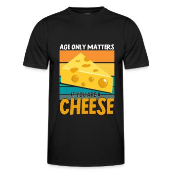 Cheese saying gift, cheese lover, cheese lover, cheese - Men's Functional T-Shirt - black - Front - AI Model Male 178 dark (178cm)