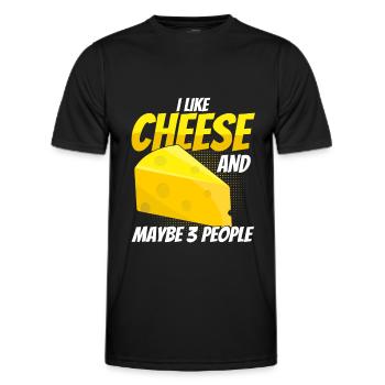 Cheese saying gift, cheese lover, cheese lover, cheese - Men's Functional T-Shirt - black - Front - AI Model Male 178 dark (178cm)