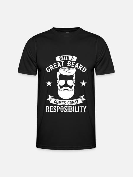 Bart Vollbart Barträger Geschenk, Bart - Männer Funktions-T-Shirt - Schwarz