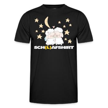 Sleep Shirt Sheep Pajamas Pajamas - Men's Functional T-Shirt - black - Front - AI Model Male 178 dark (178cm)