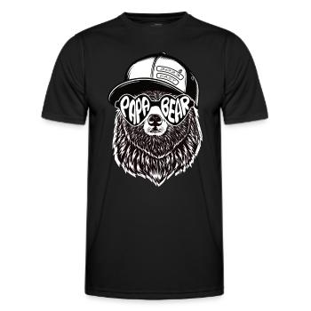 Papa Ours Mari Père Famille Fête des Pères - T-shirt sport Homme - noir - Devant - AI Model Male 178 dark (178cm)