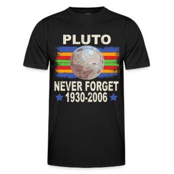 Pluton n’oublie jamais Rétro Drôle Nerdy Science - T-shirt sport Homme - noir - Devant - AI Model Male 178 dark (178cm)