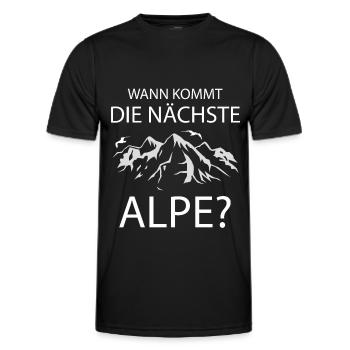 WANN KOMMT DIE NÄCHSTE ALPE WANDERN - Männer Funktions-T-Shirt - Schwarz - Vorne - AI Model Male 178 dark (178cm)