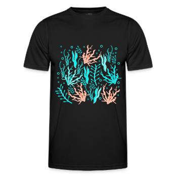 unter Wasser Pflanzen Muster - Männer Funktions-T-Shirt - Schwarz - Vorne - AI Model Male 178 dark (178cm)