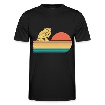 Perser Katze Retro Vintage - Männer Funktions-T-Shirt - Schwarz - Vorne - AI Model Male 178 dark (178cm)