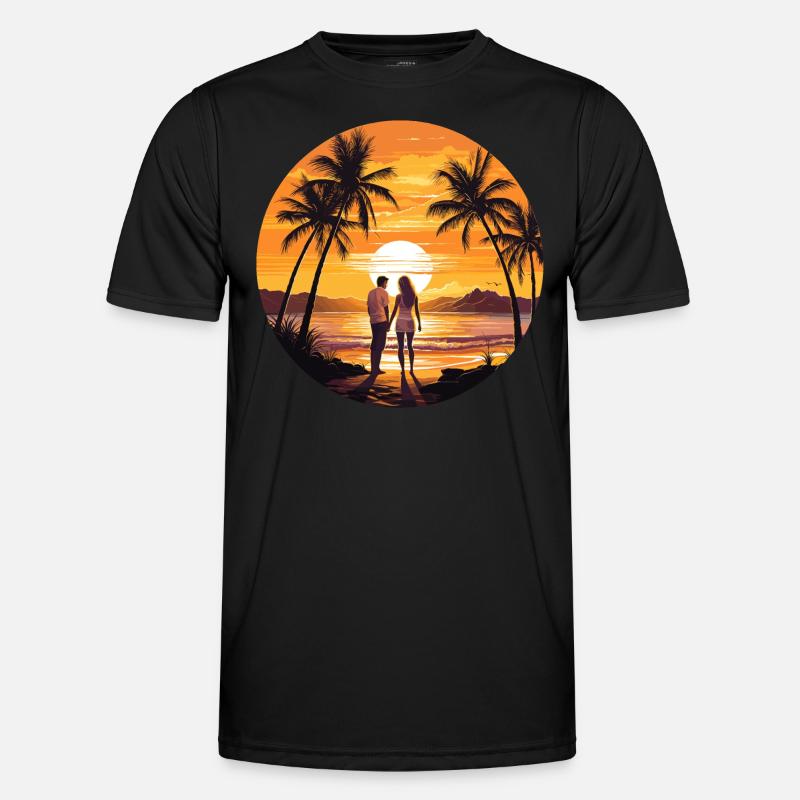 Beach Sunset - Men's Functional T-Shirt - black