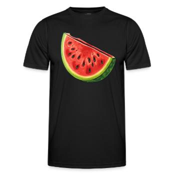 Watermelon slice - sweet summer mood - Men's Functional T-Shirt - black - Front - AI Model Male 178 dark (178cm)