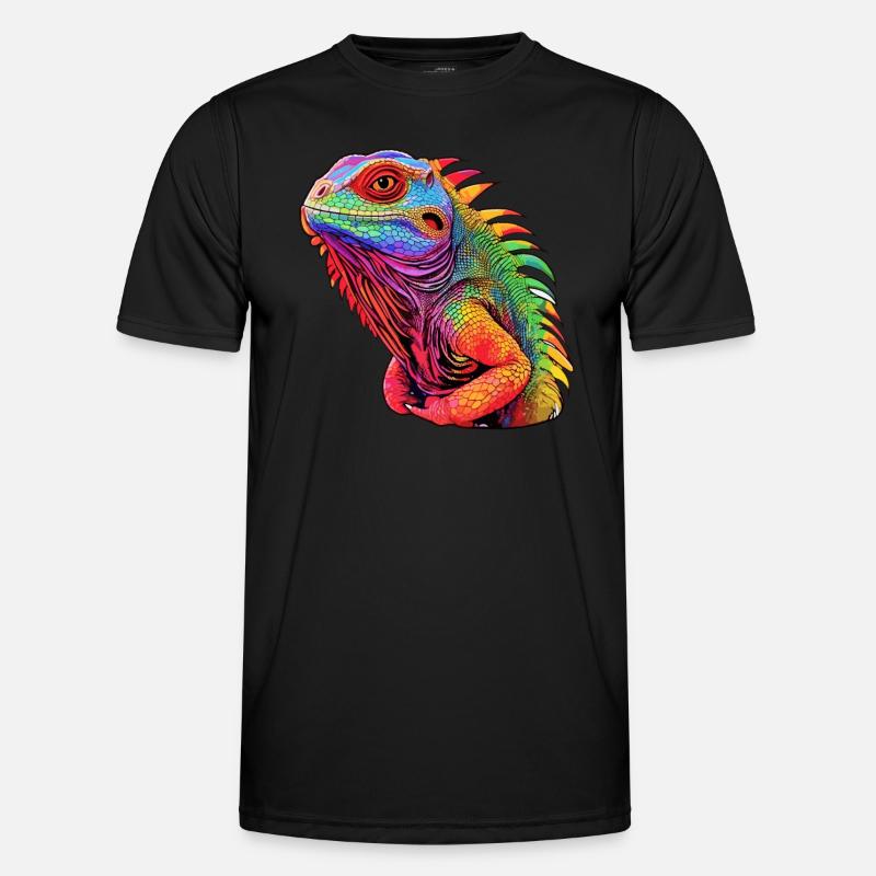 Leguana -Strahlungsoase - Männer Funktions-T-Shirt - Schwarz
