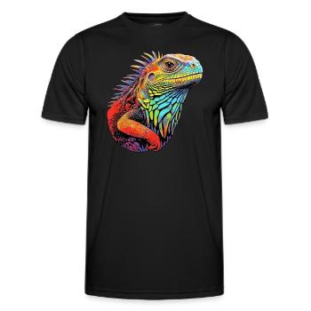 Vivid colors of iguan beacon - - Men's Functional T-Shirt - black - Front - AI Model Male 178 dark (178cm)