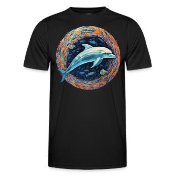 Dolphin sky depth of light - Men's Functional T-Shirt - black - Front - AI Model Male 178 dark (178cm)