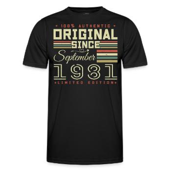September 1981 Limitierte Auflage zum 44. Jubiläum des Septembers - Männer Funktions-T-Shirt - Schwarz - Vorne - AI Model Male 178 dark (178cm)