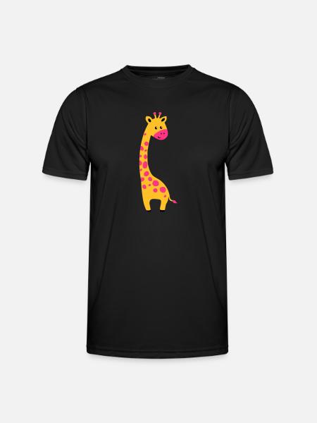 cute giraffe - Männer Funktions-T-Shirt - Schwarz