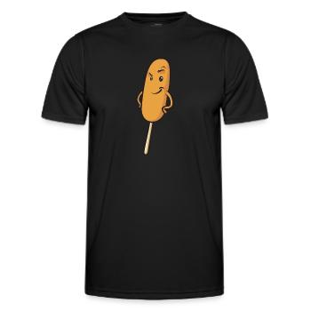 Corn Dog Corndog - Men's Functional T-Shirt - black - Front - AI Model Male 178 dark (178cm)
