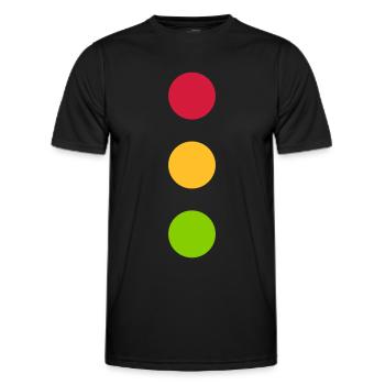 Costume de feu de circulation Rouge Jaune Vert Points Carnaval - T-shirt sport Homme - noir - Devant - AI Model Male 178 dark (178cm)