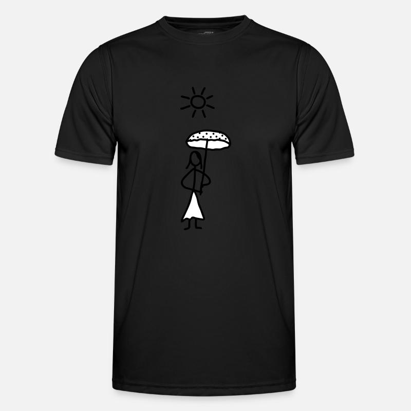 Lady mit Sonnenschirm - V2 - Männer Funktions-T-Shirt - Schwarz