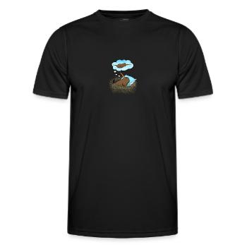 Kiwi Vogel Träumen - Männer Funktions-T-Shirt - Schwarz - Vorne - AI Model Male 178 dark (178cm)