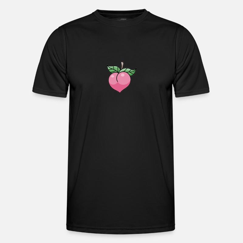 Pinker Pfirsich - Männer Funktions-T-Shirt - Schwarz