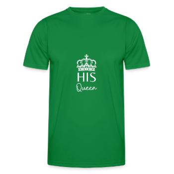 His Queen Partnershirt/ Gift Anniversary Couple - Men's Functional T-Shirt - kelly green - Front - AI Model Male 178 dark (178cm)