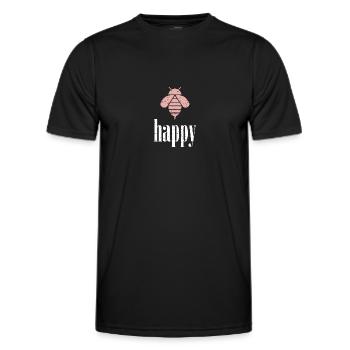Pink Bee Happy Bee Be Happy - Men's Functional T-Shirt - black - Front - AI Model Male 178 dark (178cm)