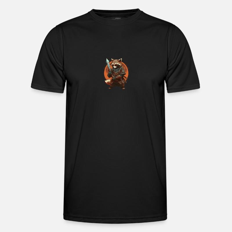 Samurai-Waschbär Männer Funktions-T-Shirt