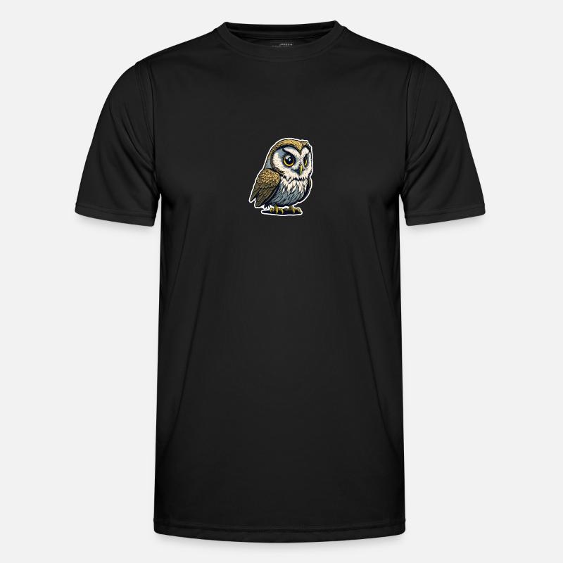 Eule 2 - Männer Funktions-T-Shirt - Schwarz