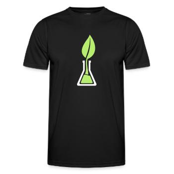Test tube leaf - Men's Functional T-Shirt - black - Front - AI Model Male 178 dark (178cm)