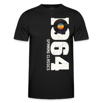 Vintage 1964 Vinyl Records for Music Lovers - Men's Functional T-Shirt - black - Front - AI Model Male 178 dark (178cm)