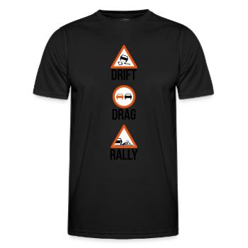 Drift Drag Rally Signs - Men's Functional T-Shirt - black - Front - AI Model Male 178 dark (178cm)