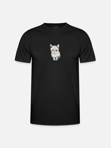 Süße Katze - Männer Funktions-T-Shirt - Schwarz