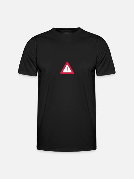 Warndreieck - Männer Funktions-T-Shirt - Schwarz