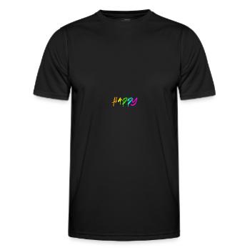Happy - Men's Functional T-Shirt - black - Front - AI Model Male 178 dark (178cm)